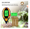 4 in 1 Digital Soil PH Meter Soil Moisture Monitor Temperature Sunlight Tester with LCD Displayer for Gardening Farming