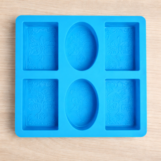 Individual Silicone Soap Mold for Soap Making 3D 6 Forms Oval Rectangle Soap Mold