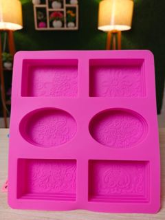 Individual Silicone Soap Mold for Soap Making 3D 6 Forms Oval Rectangle Soap Mould Handmade Craft Flowers