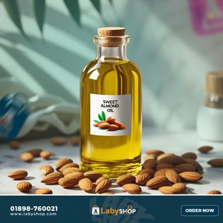 Pure Sweet Almond Oil - Cold-pressed, Natural Moisturizer for Skin, Hair, Face & Body Care. Product Origin: USA