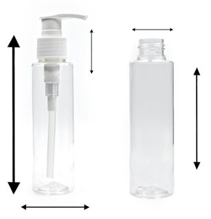 250ml Bottle with White Pump Dispenser For Shampoo, Lotion, Cream, Sanitizer, Shower Gel, Liquid Soap | Refillable, Reusable, Leak Proof