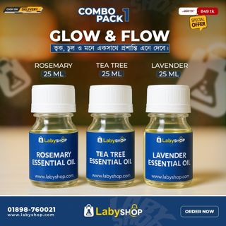 Glow & Flow Essential Oil Combo For All Purpose (25ml × 3 Bottles)