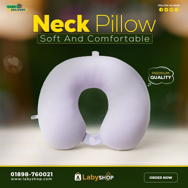 U-Shaped Memory Foam Neck Pillow for Travel & Office | Soft, Comfortable & Portable