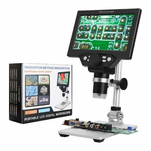 Portable Digital Microscope G1200 with 7 inch LCD Monitor 12MP and 1200X Zoom Biological Microscope