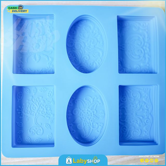Individual Silicone Soap Mold for Soap Making 3D 6 Forms Oval Rectangle Soap Mold Handmade Craft Flowers