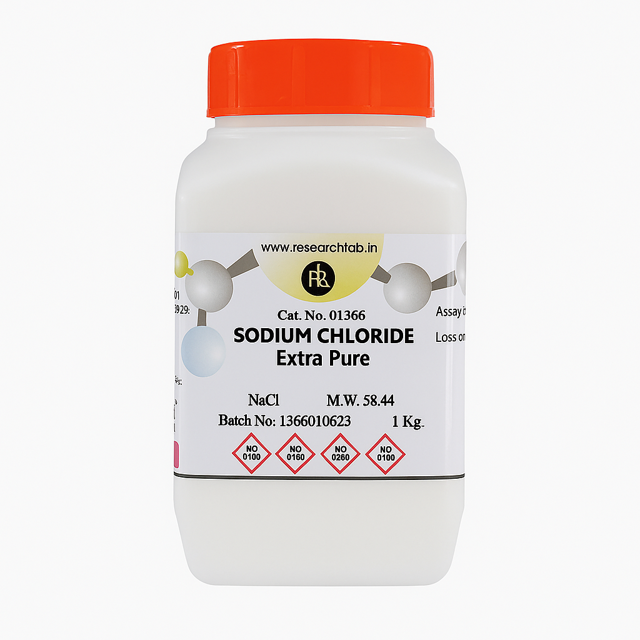 Sodium Chloride Extra Pure (NaCl) - Laboratory Reagent Grade, 99.9% Purity, 1 Kg