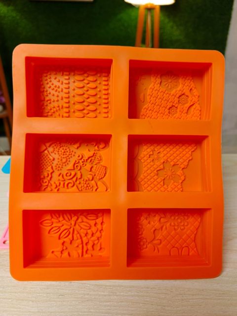 Silicone Soap Mold for Soap Making 3D 6 Forms Rectangle shape Soap mold