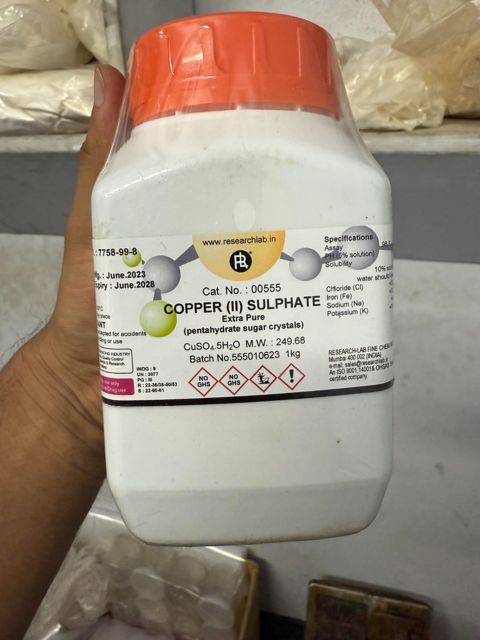 Copper Sulfate 500gm Research Lab, India
