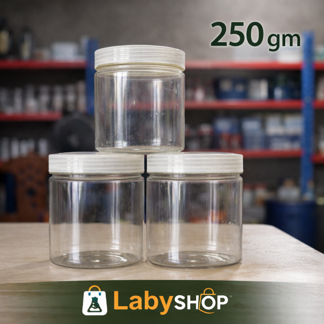Spare Parts Casket (Transparent Plastic Dibba) 8.5cm Chemical Jar 250gm