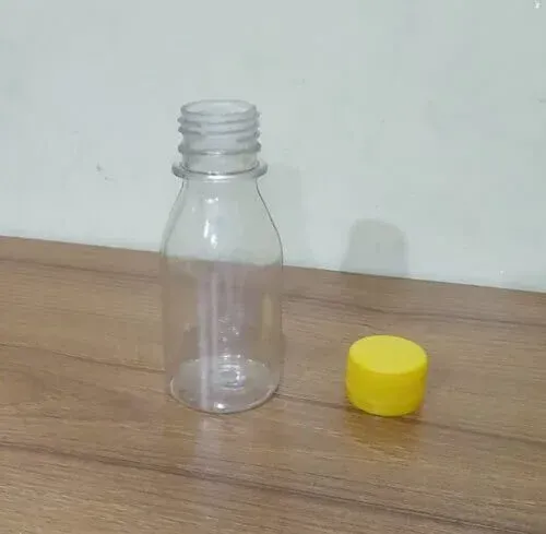 100ml Empty Plastic Bottle with Yellow Can